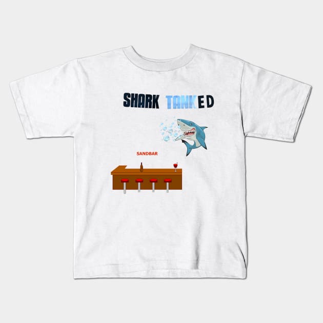 Shark Tanked Kids T-Shirt by devwp